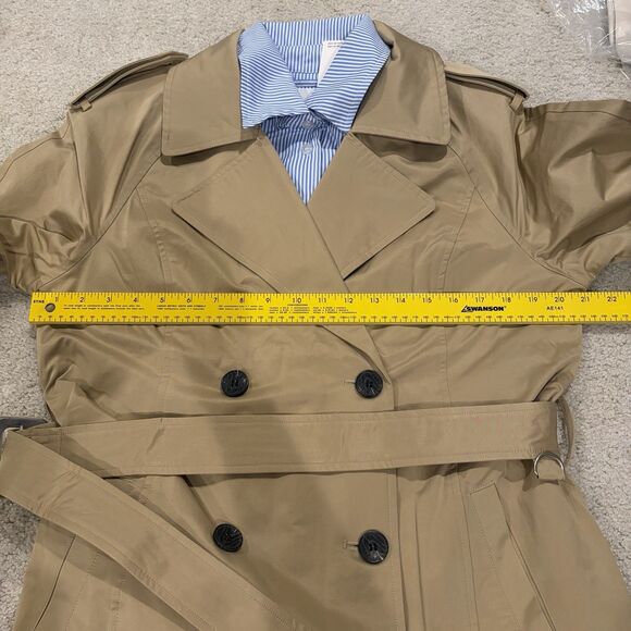 NWT Anthropologie Avec Les Filles Poplin Shirting Belted Trench Coat Women Large - Picture 7 of 13